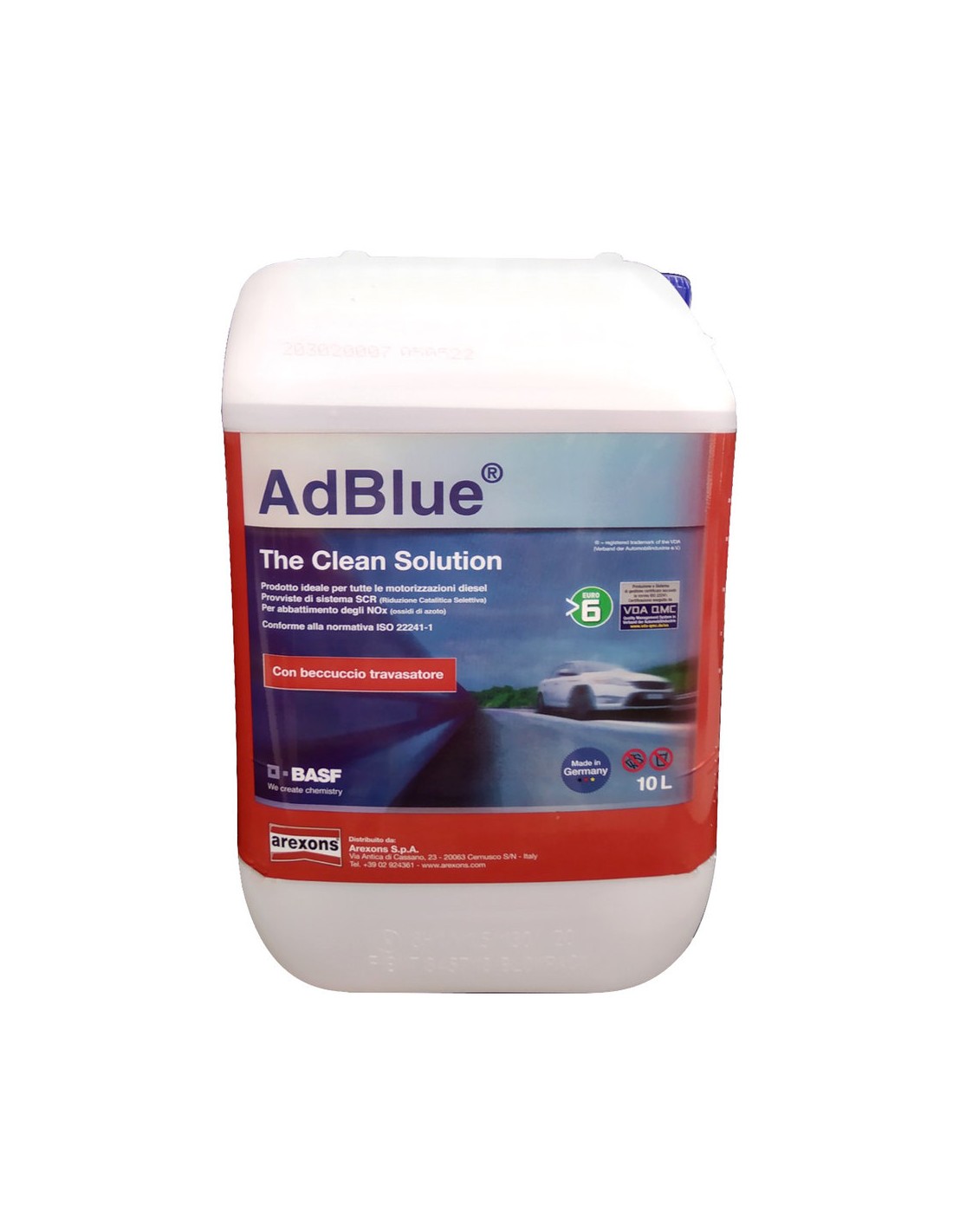 AdBlue Additivo con Beccuccio Lt 10 per Motori Diesel BASF