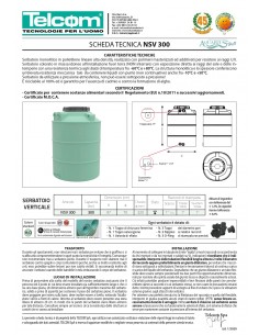 Depósito de agua potable Telcom Aquarius NSV 2000 litros vertical